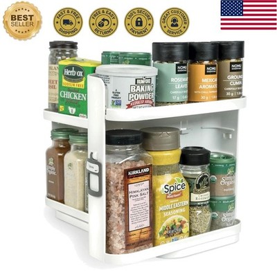 Modern Spice Rack for Cabinet - Lightweight, Adjustable & Magnetic 4-Tier Design
