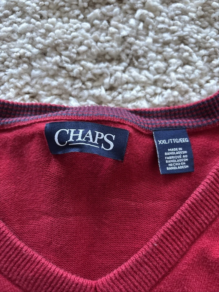 Mens Chaps Red Sweater Vest Size XXL - Image 2 of 4