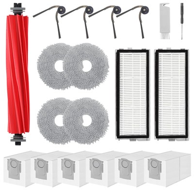 QV 35A accessoires, QV 35S vervangingsset voor Roborock serie - QV 35A/QV 35S/QR 598/QR 798 robotstofzuiger vervangingsonderdelen, 1 hoofdborstel, 6 dweilpads, 6 stofzakken, 6 filters, 6 zijborstels