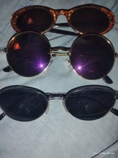 Retro Oval Round Sunglasses Tortoise Animal Print Brown Tinted Lens