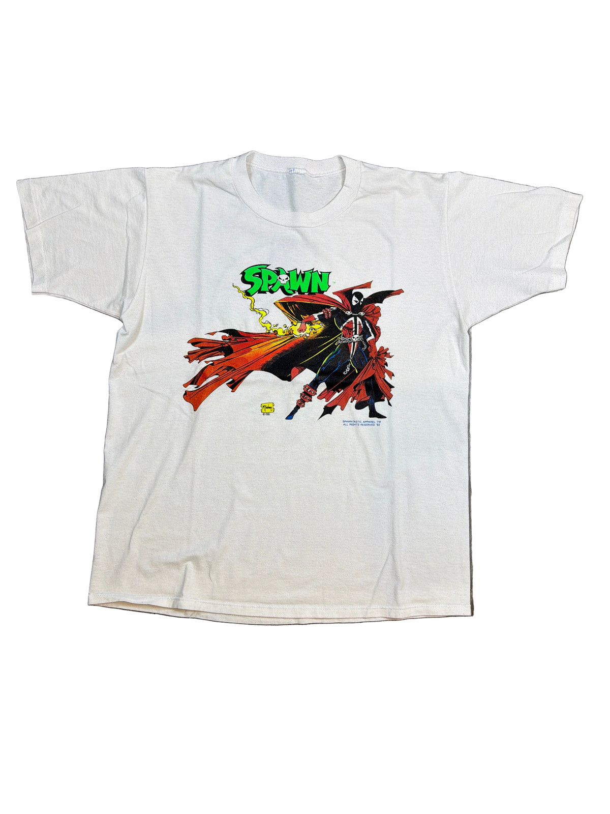 1993 Spawn Todd McFarlane Double Sided White T-Sh… - image 1