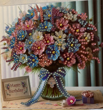 Hand decorated Birthday card BRINSLEY ANIMAL RESCUE 6 by 6 ins