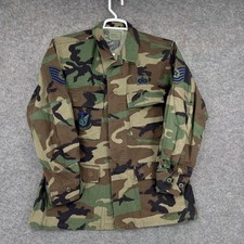 Vintage Air Force Coat Woodland Military Jacket Combat Medium Regular Camouflage