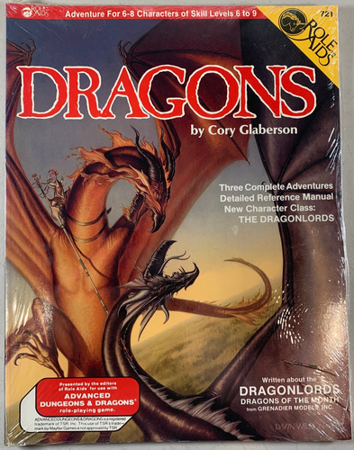 1986 Role Aids 721 Dragons AD&D Accessory RPG Roleplaying Game Source Book