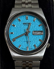 Seiko Automatic Men’s Watch 17 Jewels Blue Dial Day/Date 6309 Japan