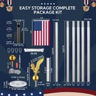 Yescom 20 Ft Sectional Flag Pole Kit with Solar Light & Deck Mount Bravery MEGA — photo 4