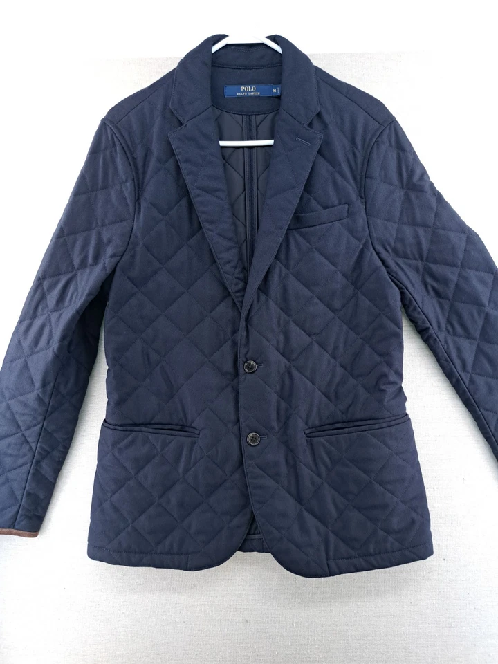 Chaqueta Polo Ralph Lauren Para Hombre Mediana Mezcla de Lana Azul Marino Blazer Estilo Acolchado  Foto 4 de 4