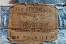 Vintage 80s Levis 505 Orange Tab Jeans Mens 32x34 Light Wash Made In USA Cotton