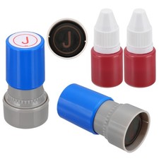 Letter Stamps Self Inking, 2Pcs Character J Alphabet Teacher Stamp, Blue