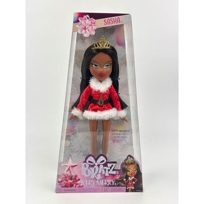 Bratz Very Merry Sasha Doll Holiday Edition Gold Crown Red Santa Dress NRFB