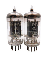 Matched Pair Brimar 13D5 ECC82 12AU7 Long Plate Halo Getter Valves Used (V2) #5
