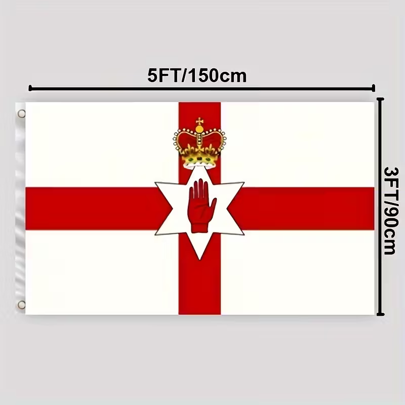 NORTHERN IRELAND FLAG 5 * 3ft 150cm*90cm Large 12th July NI Red Hand Of Ulster EUR 3,79 - IT - Foto 8