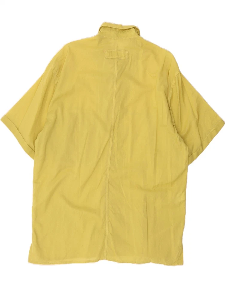 CERRUTI 1881 Mens Short Sleeve Shirt Large Yellow Cotton DO40 - Image 2 of 3