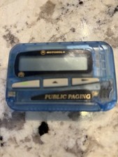 🚨🔥Vintage MOTOROLA PAGER Wordline Flex Translucent Blue W/Case Rare! Working