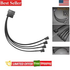 Molex to 4 Pin Fan Adapter for 3 Pin 4 Pin PC Case Cooling Fans 13 inch 1 Pack