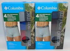 NEW MEN'S "COLUMBIA HIGH PERFORMANCE STRETCH BOXER BRIEFS 4 PACK UNDERWEAR"