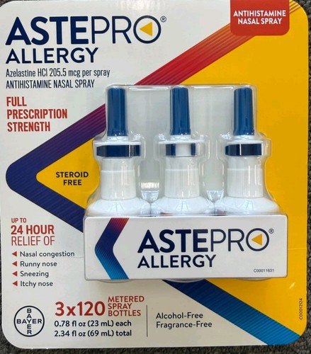 Astepro Rx Astepro Allergy Nasal Spray 120 Sprays Each 3 Pack (360 Total) EXP 2028 ...
