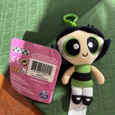 PowerPuff Girls Buttercup Keychain Backpack Clip 3  Plush Cartoon NWT
