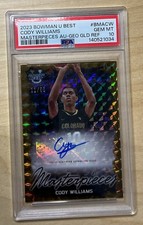 🔥2023 BOWMAN U BEST MASTERPIECES AUTO GEOMETRIC GOLD CODY WILLIAMS /50 PSA 10💎