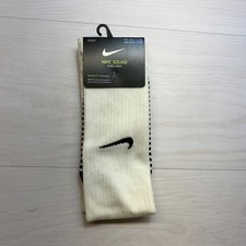 Nike Squad Strip White Knee High Dri Fit Cushion Logo Soccer M 6-8 Unisex