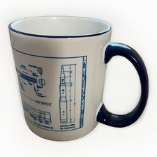 NEW Minuteman ICBM Missile Blueprint Coffee Mug - USAF Cold War Rocket Art