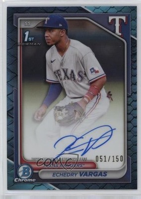 2024 Bowman Chrome Prospect Blue Reptilian Refractor Echedry Vargas Auto 19n6
