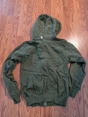 Vintage 60s army green zip hooded sweatshirt hoodie BEST metal zip
