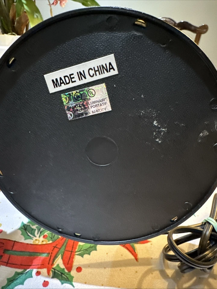 Vintage Brass Tone Lamp Set w/ Floral Glass Panels 3-Way Touch Tested/Works! 15” - Image 4 of 4