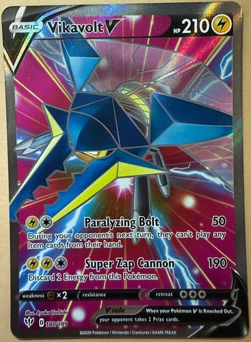 Vikavolt V (Full Art) 180/189 SWSH03: Darkness Ablaze Pokemon NM Holofoil