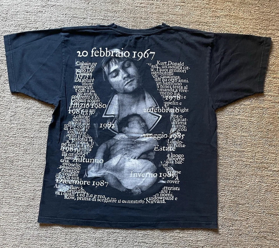 Vintage 1998 Nirvana Kurt Cobain European Print Size XL Black T-shirt - Image 3 of 4