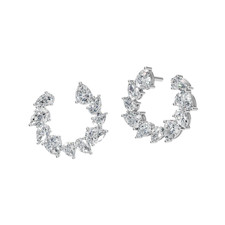 1.85 Ct Pear Cut EF VS Lab Grown Diamond Hoop...