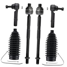 - 6pc Front Tie Rod Ends 4 Inner Outer Tie Rod Ends 2 Boots Kit Replacement