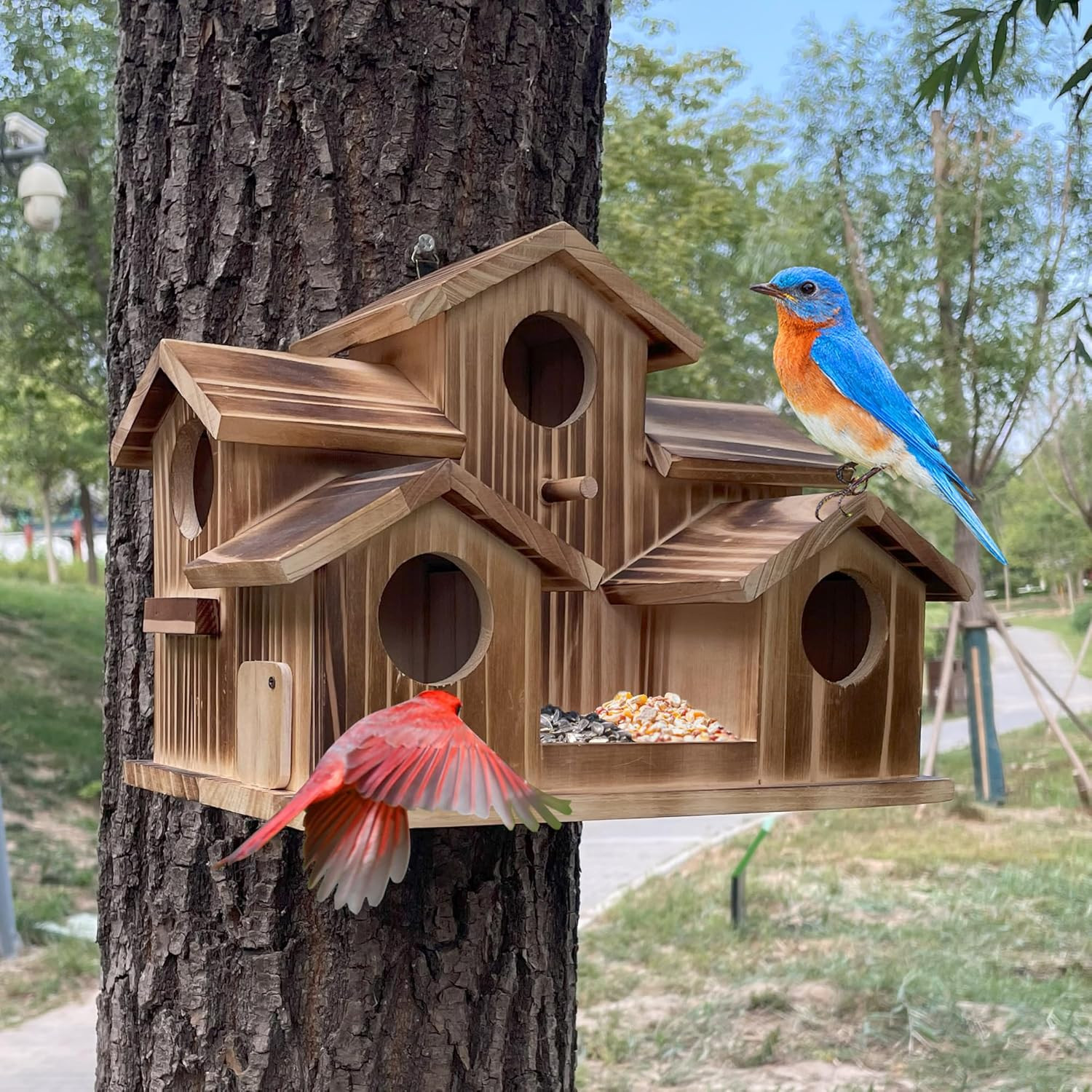 Extra Large Birdhouse for Outside,2In1 Bird House&Bird Feede