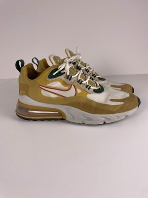 Nike Air Max 270 React Shoes Mens Size 8.5 Gold Green White Running