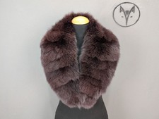 Real Fox fur collar brown chocolate color.