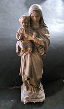Antica statua in gesso madonna con bambino XIX sec. cm.31