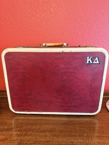 Vintage Kappa Delta KD Skyway Traveling Case 17.75” X 12.5” Red And Ivory VGC