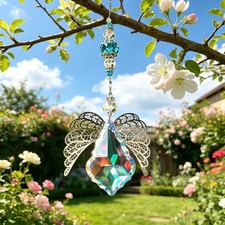 14'' Crystal Guardian Angel Suncatcher Rainbow Prisms Sun Catchers Window