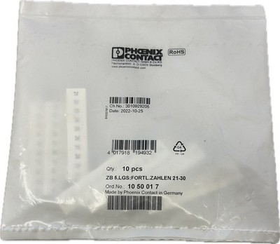 Phoenix Contact 1050017 ZB 5, LGS: fortl. numbers 21-30, 1 pack = 10 pieces