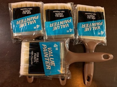 4'' Value Painter PAINT BRUSH for all paints 100% polyester Lot x4pcs NEW!