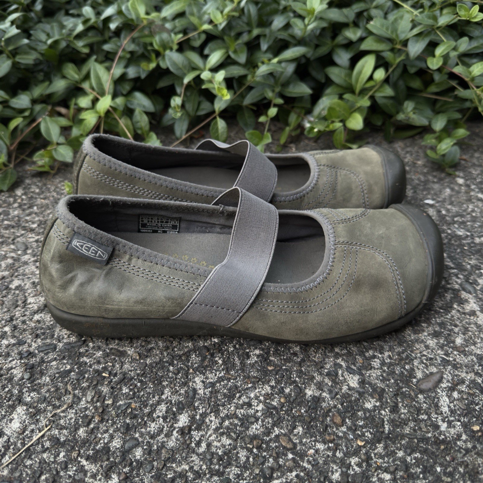 Ballerine Keen donna Siena Mary Jane in pelle marrone verdastro taglia 9 5