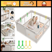 Large Baby Playpen - 59x59x27 Inch Play Area, Safe Playpen for Infants Toddler