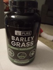 pure Barley Grass Herbal Supplement 365 Capsules New Best By Date 01/27