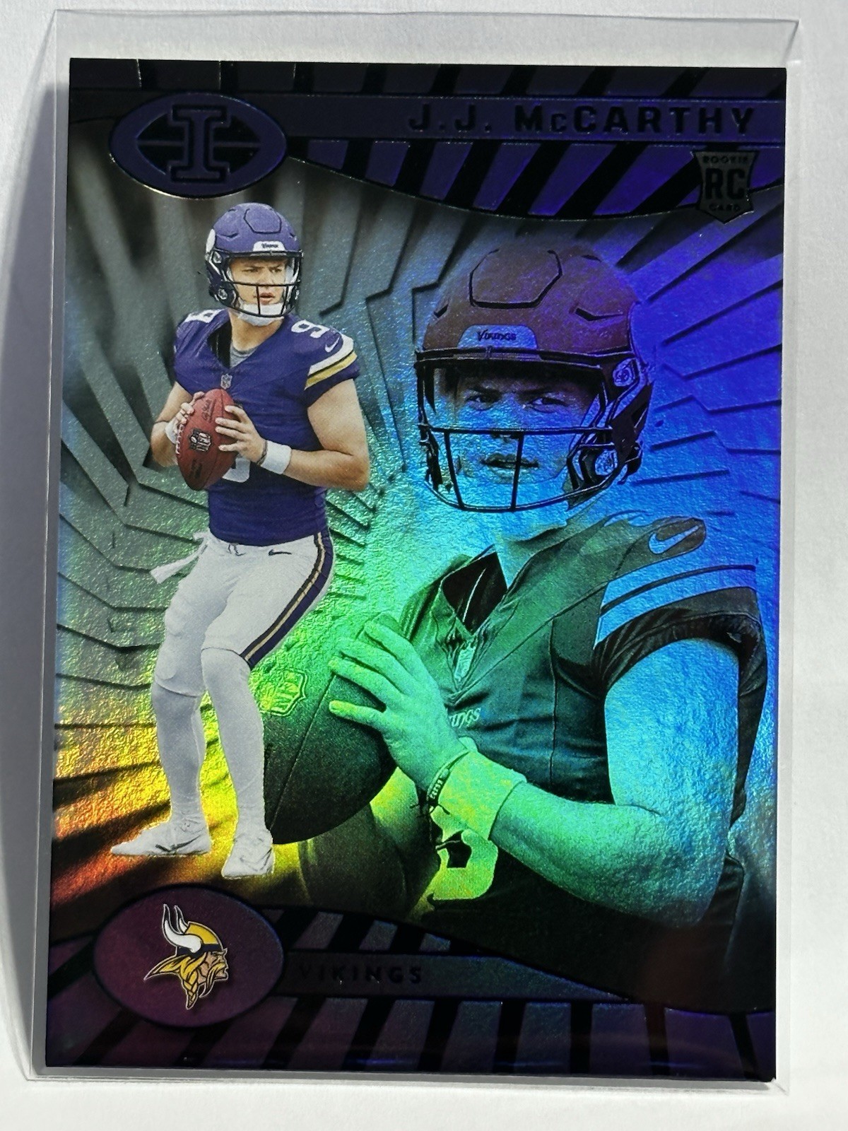 2024 Panini Illusions JJ McCarthy Base RC #100 Minnesota Vikings