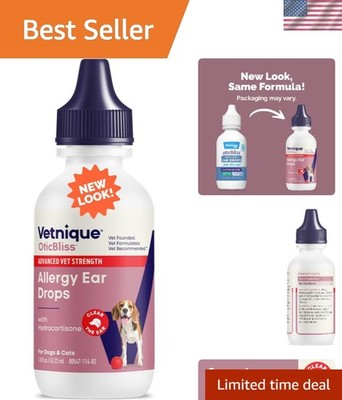 Vet-Recommended Dog Allergy Ear Drops with Hydrocortisone & Chitosan
