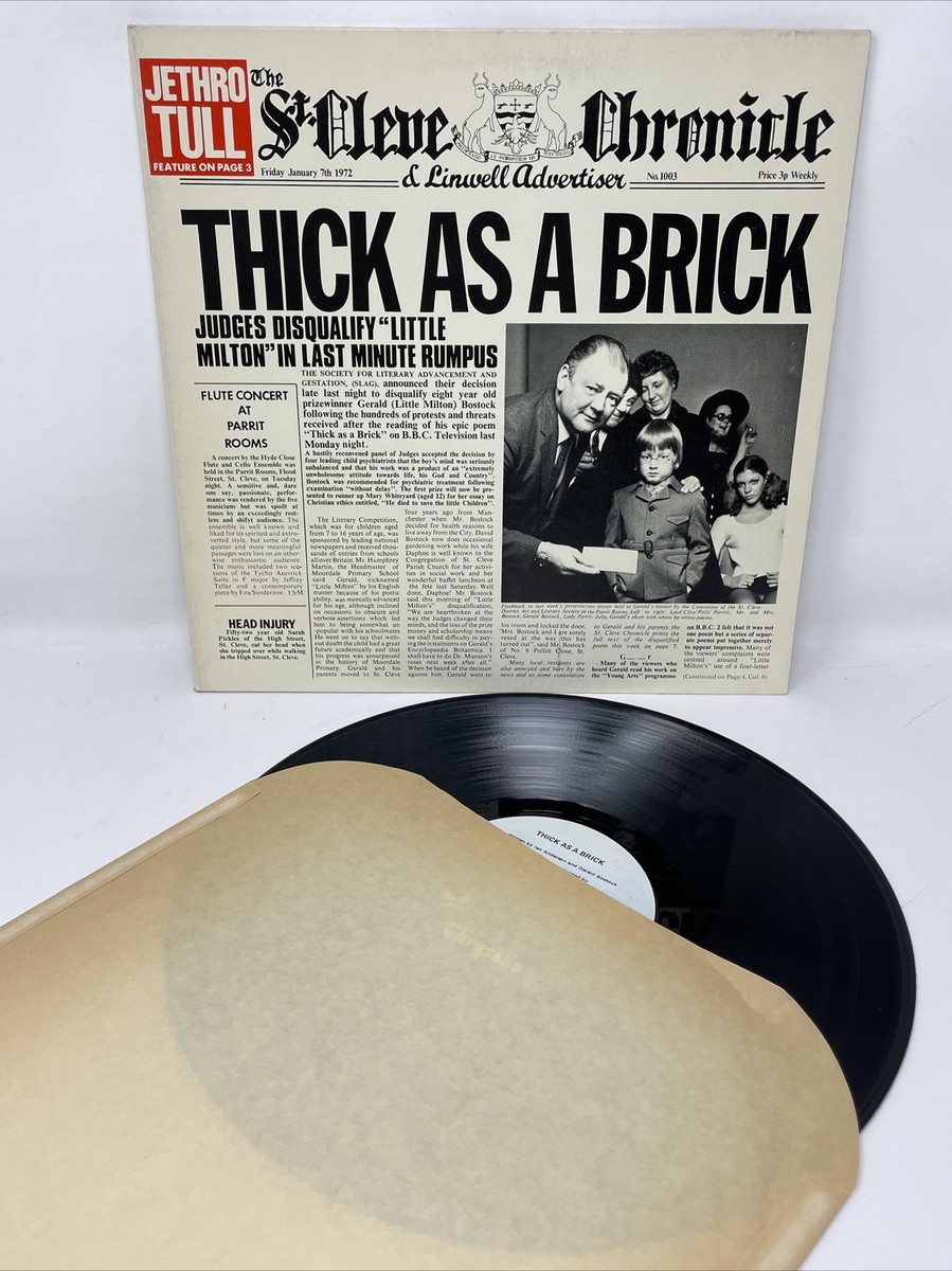 Jethro Tull - Thick as a Brick Vinyl LP 1972 CHR1003 | eBay