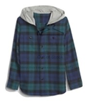 NWT Gap Kids Balsam Green Flannel Shirt Jacket Size XL