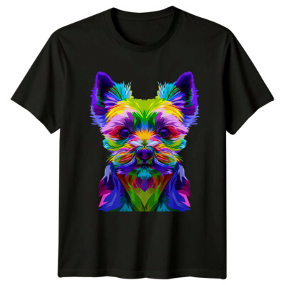 Buntes Yorkshire Terrier Hunderasse Herren T-Shirt Damen Grafik Tee Oberteil