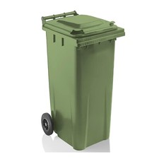 Image of 140L Compact Sized Strong Outdoo Coloured Wheelie Bins With Rubber Wheels & Lid