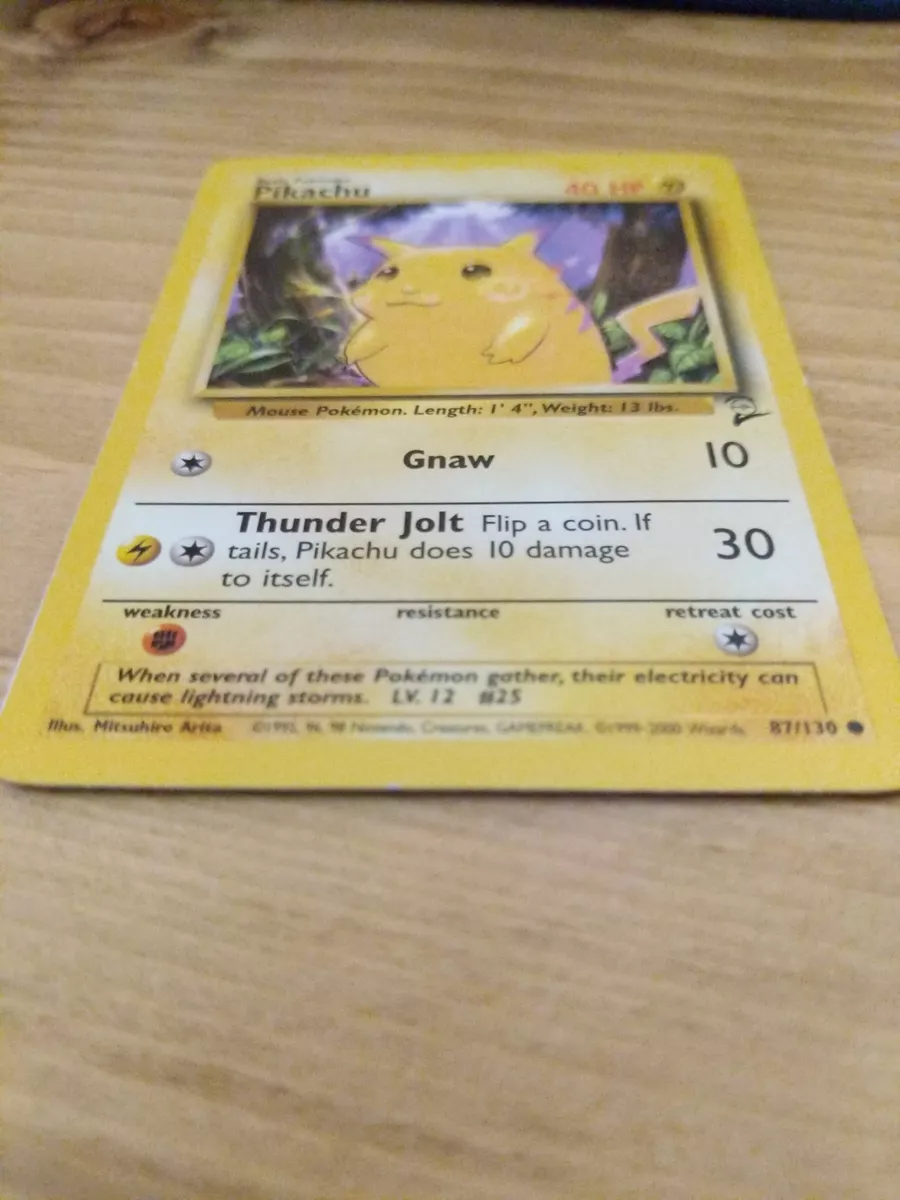 Pikachu Common Pokemon Card Original Base-2 Set Series 87/130